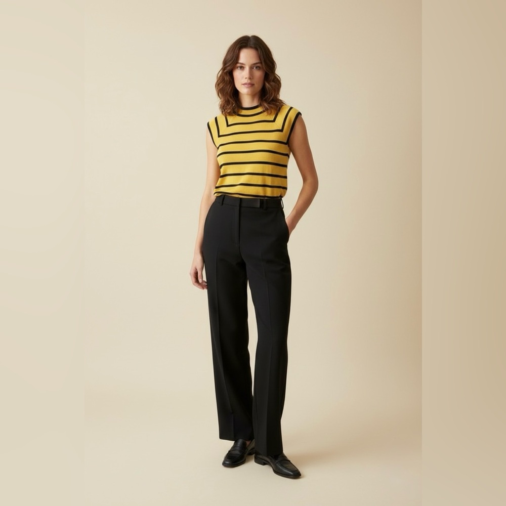 Carlisle Silk & Cashmere Striped Knit Shell | Size M